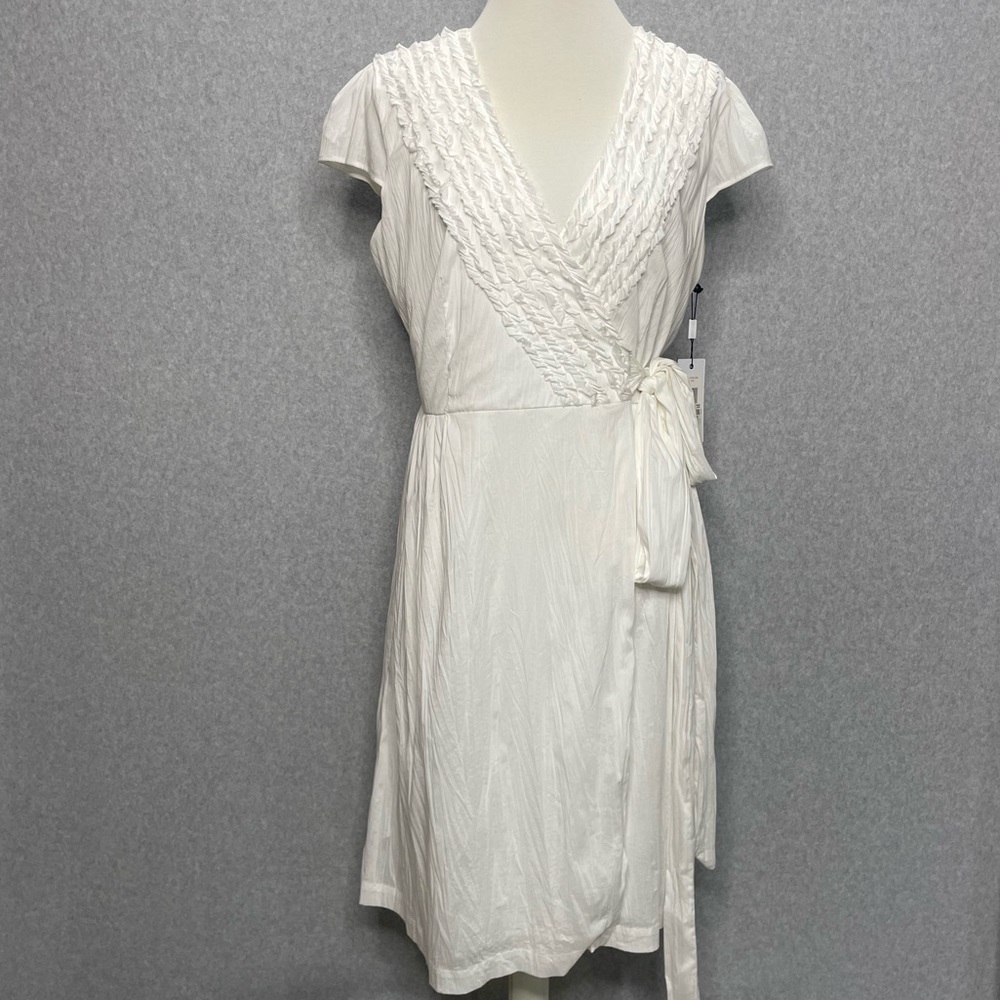Calvin Klein White Wrap Midi Dress